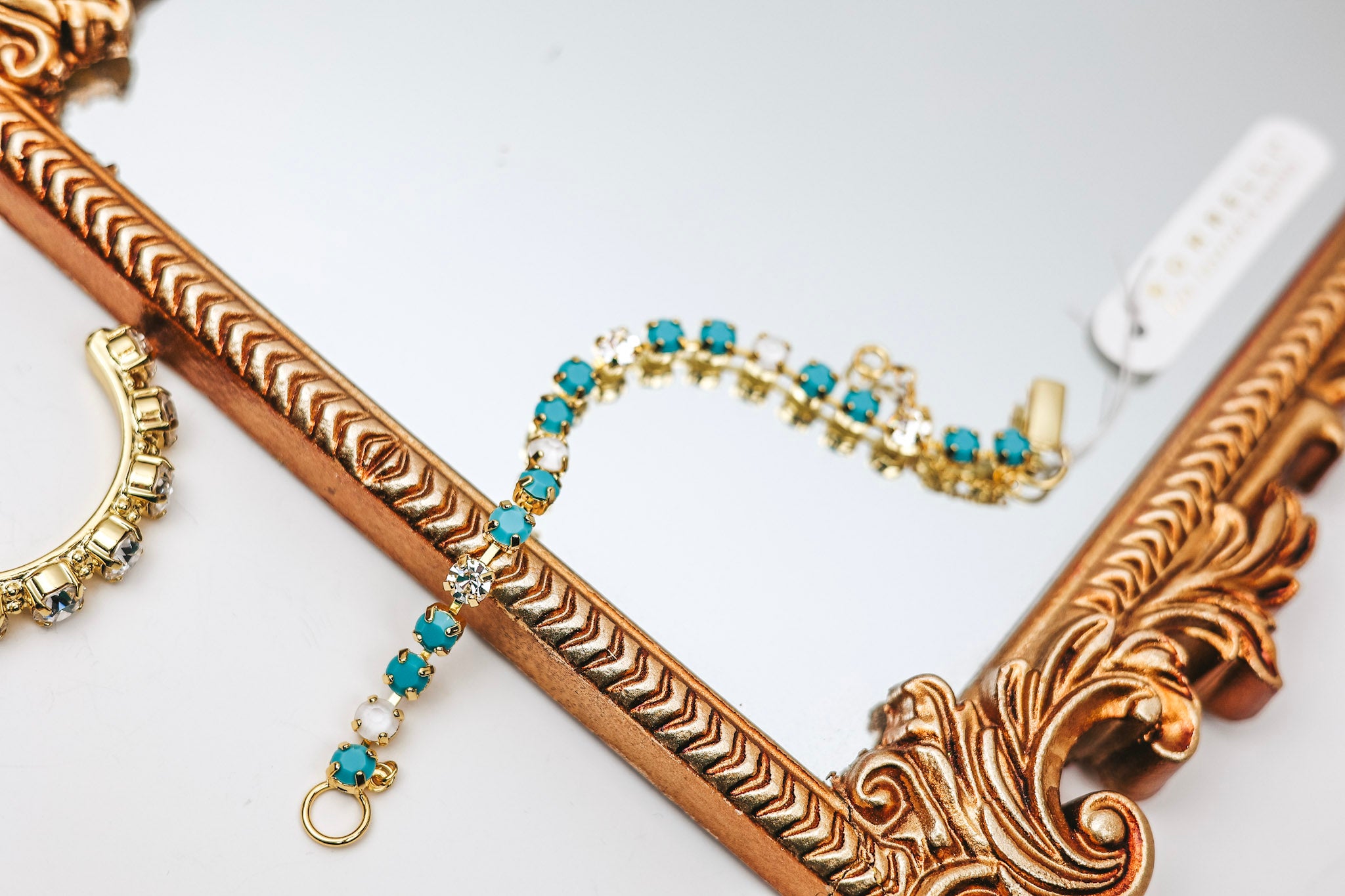 Sorrelli | Elsie Tennis Bracelet in Bright Gold Tone and Santorini - Giddy Up Glamour Boutique