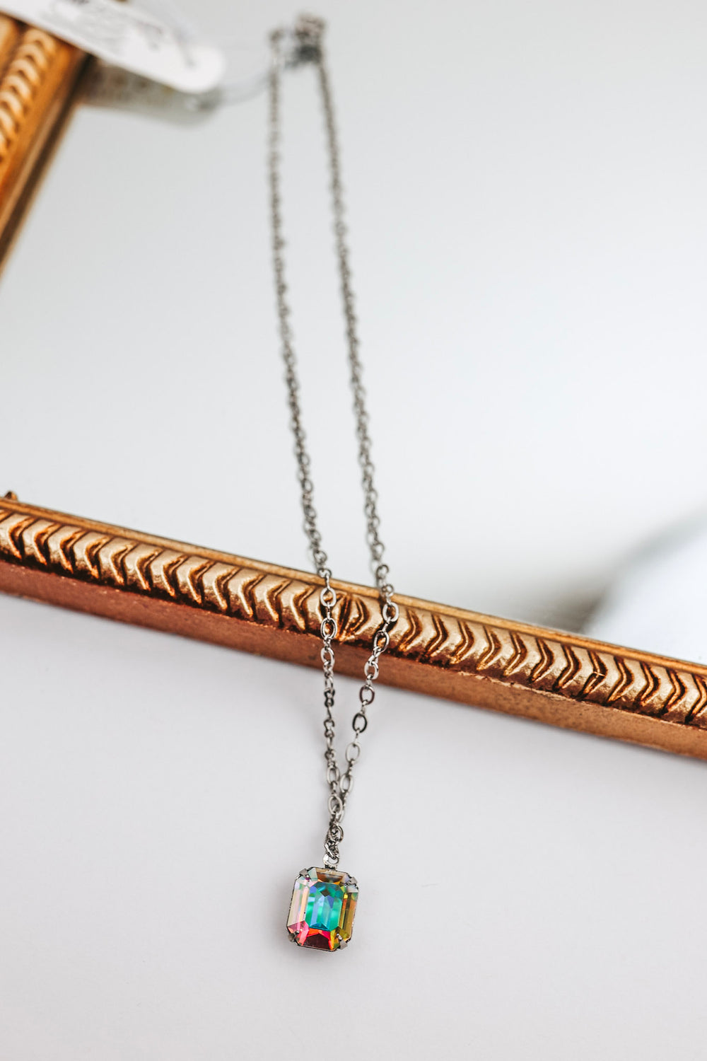 Sorrelli | Emmy Pendant Necklace in Palladium Silver Tone and Aurora Borealis - Giddy Up Glamour Boutique