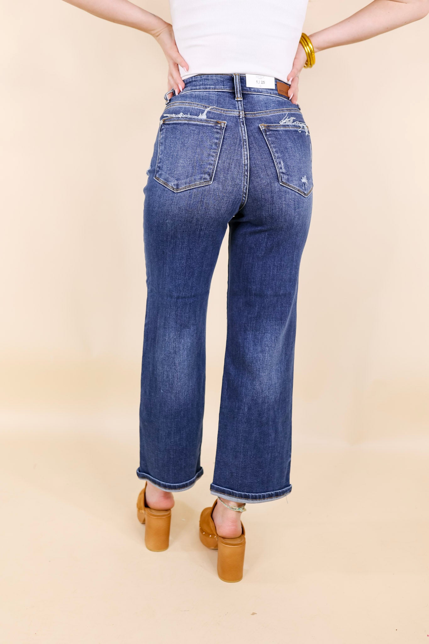 Judy Blue | Pure Peace Wide Leg Jeans in Dark Wash - Giddy Up Glamour Boutique
