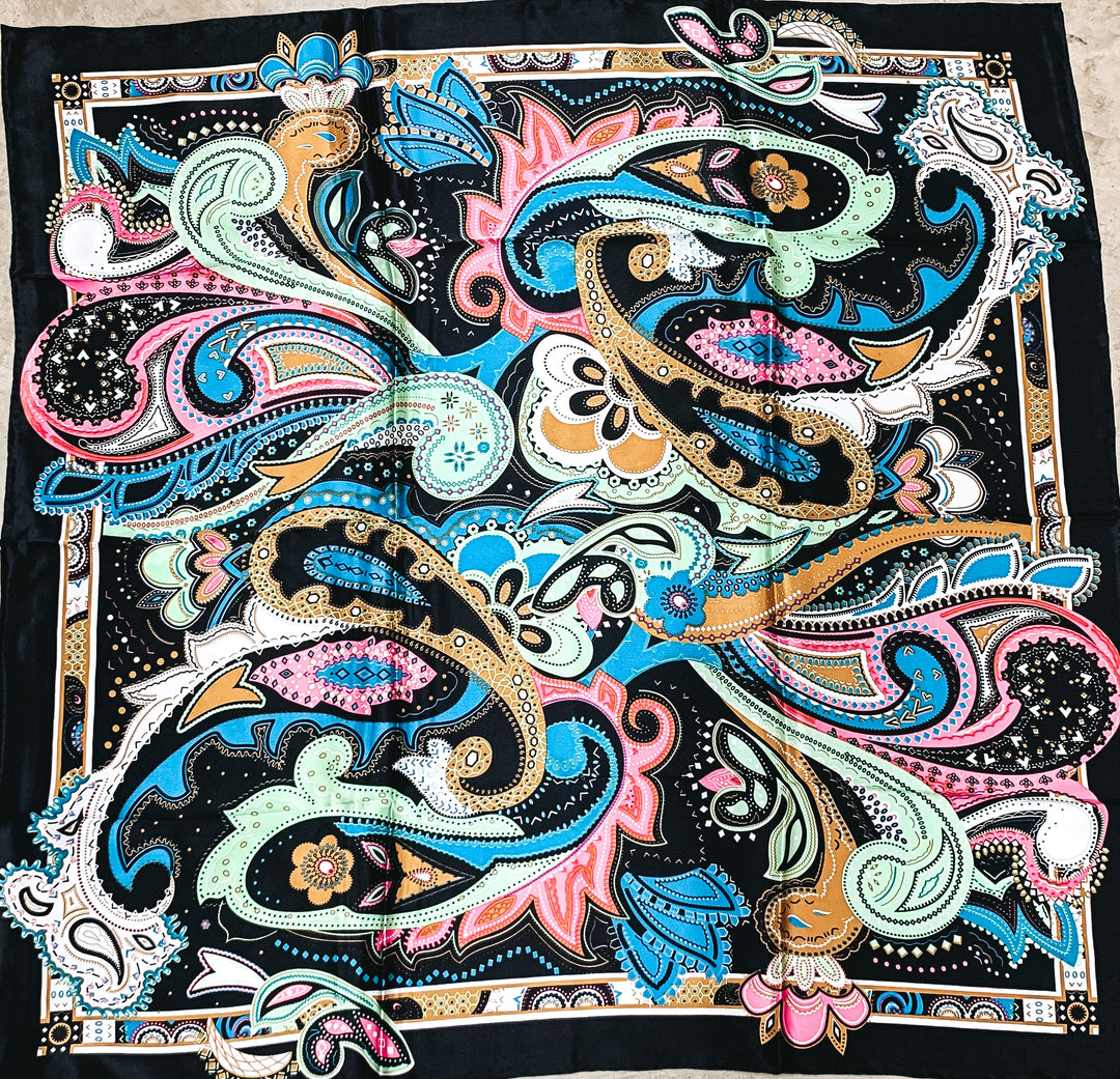 J-Dazzle Charmeuse Wild Rag in Black - Giddy Up Glamour Boutique