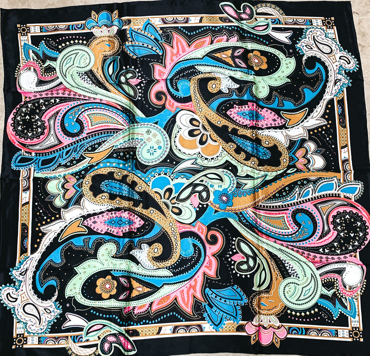 J-Dazzle Charmeuse Wild Rag in Black - Giddy Up Glamour Boutique