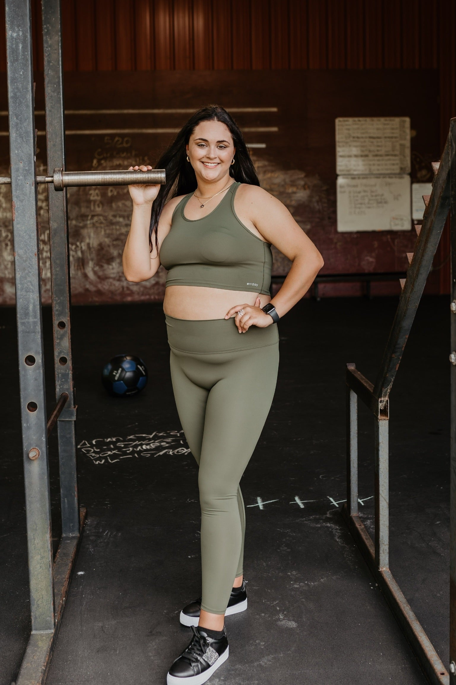 Finish Line Non Pocket Leggings in Olive Green - Giddy Up Glamour Boutique