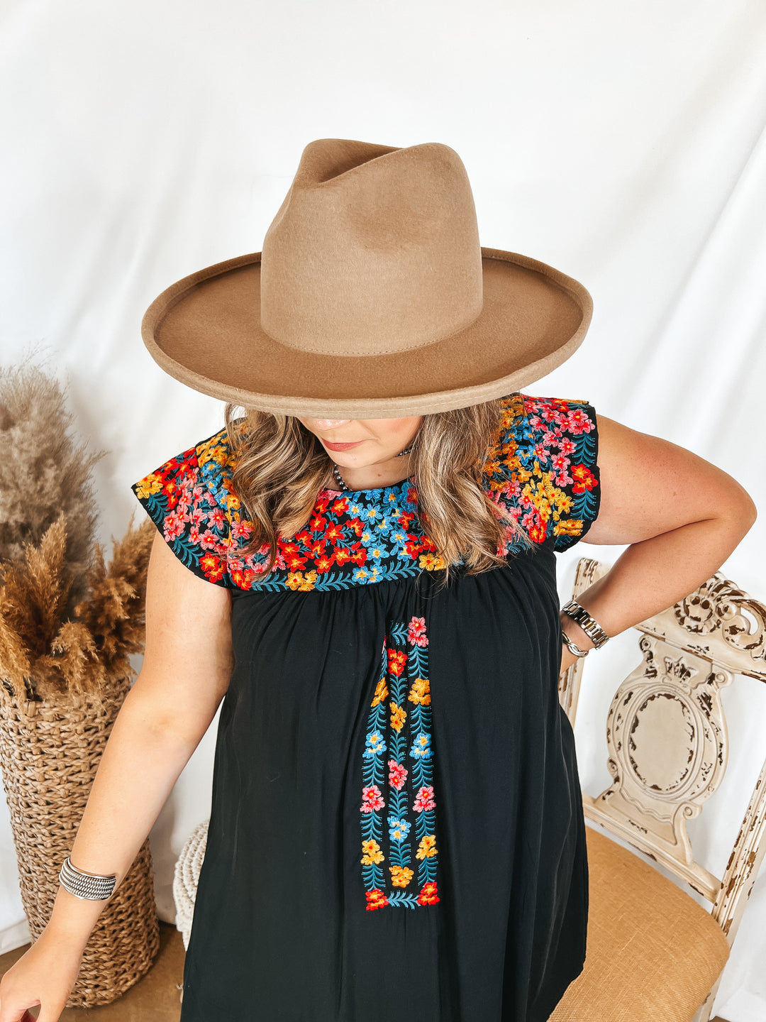 GiGi Pip | Maude Pencil Brim Wool Felt Hat in Tan - Giddy Up Glamour Boutique