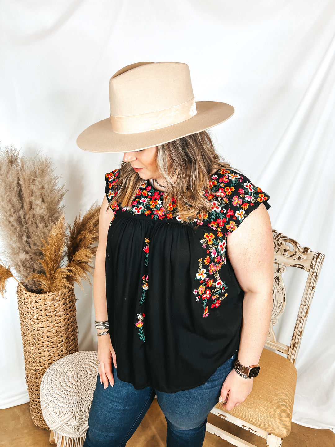 Lack of Color | Benson Triangle Crown Wool Felt Hat with Velvet Band in Ivory - Giddy Up Glamour Boutique