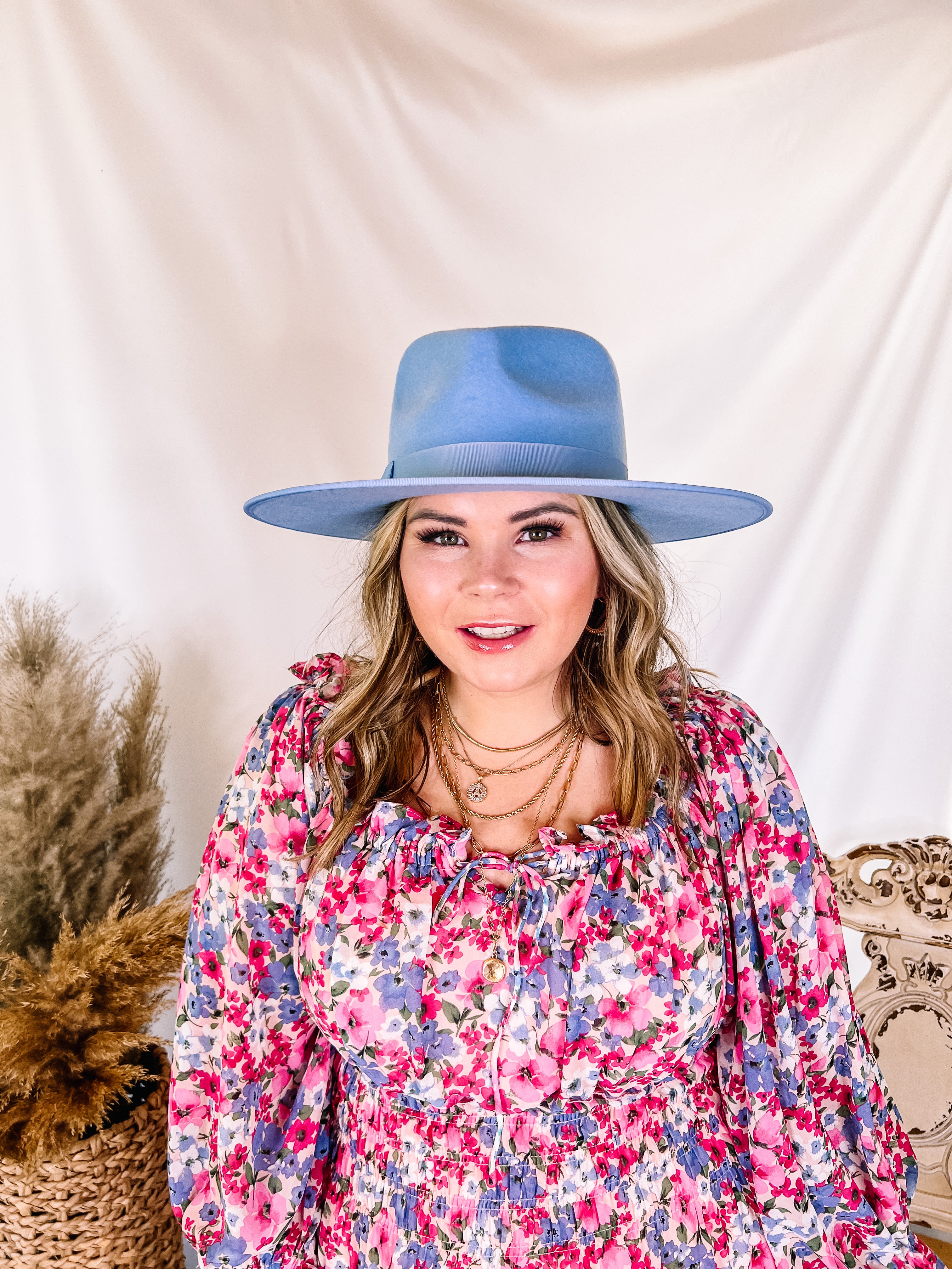 Lack of Color | Capri Rancher Wool Felt Hat in Sky Blue - Giddy Up Glamour Boutique