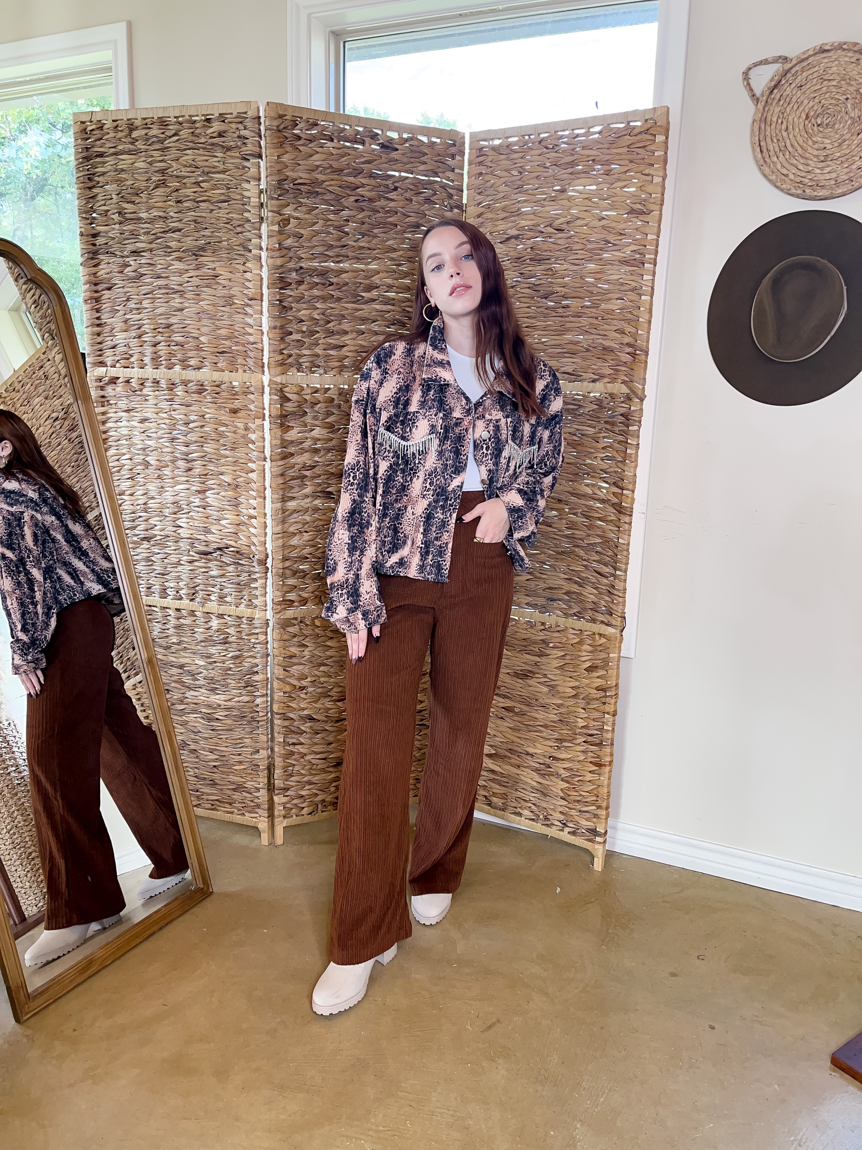 Favorable Day Wide Leg Corduroy Pants in Brown - Giddy Up Glamour Boutique