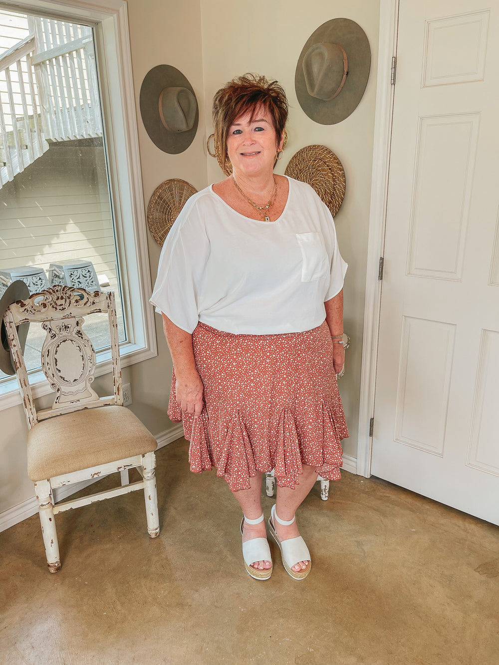 Newest Views Small Leopard Ruffle Skirt in Dusty Mauve Pink - Giddy Up Glamour Boutique