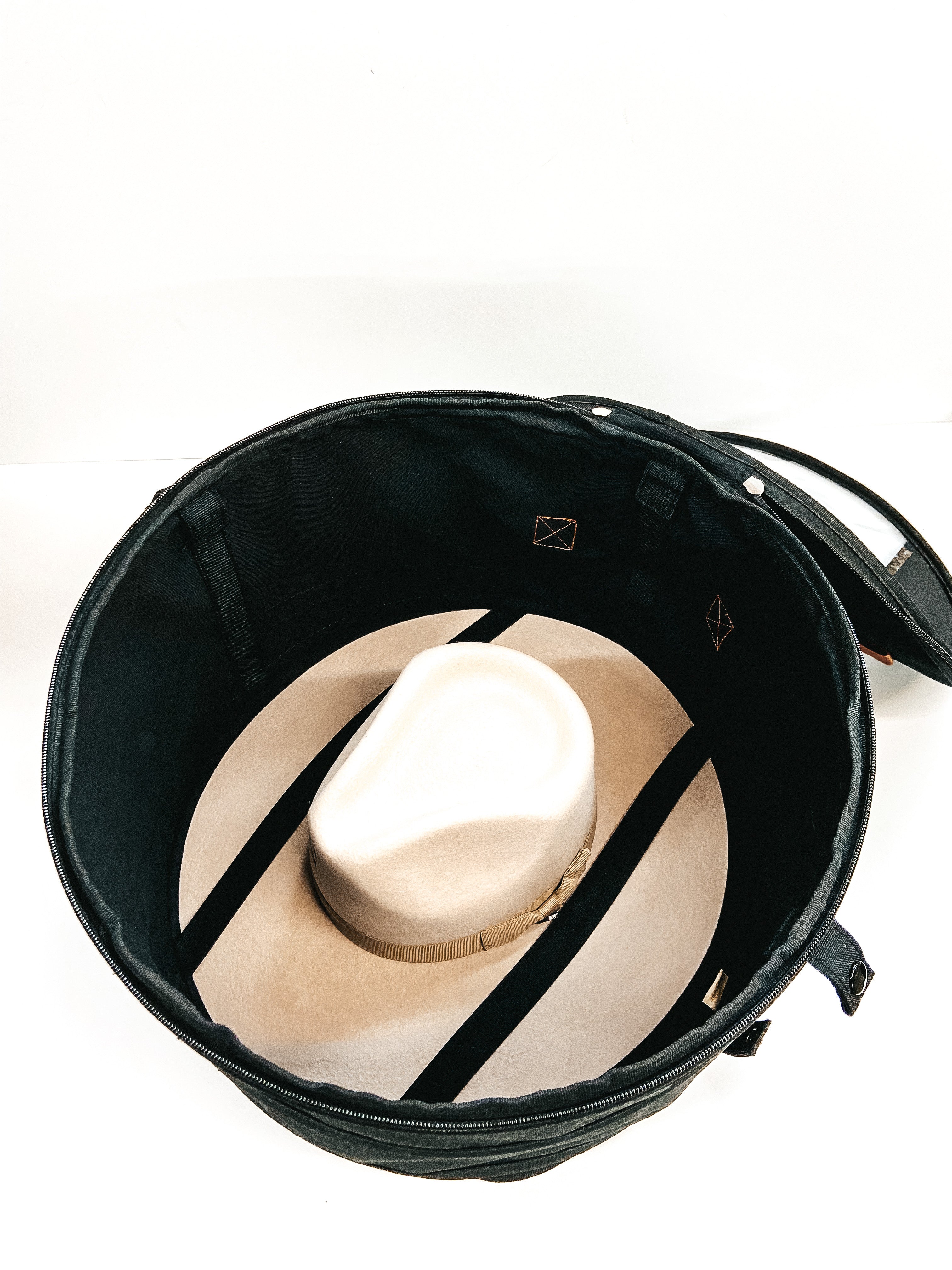 Collapsible Travel Hat Box in Black - Giddy Up Glamour Boutique