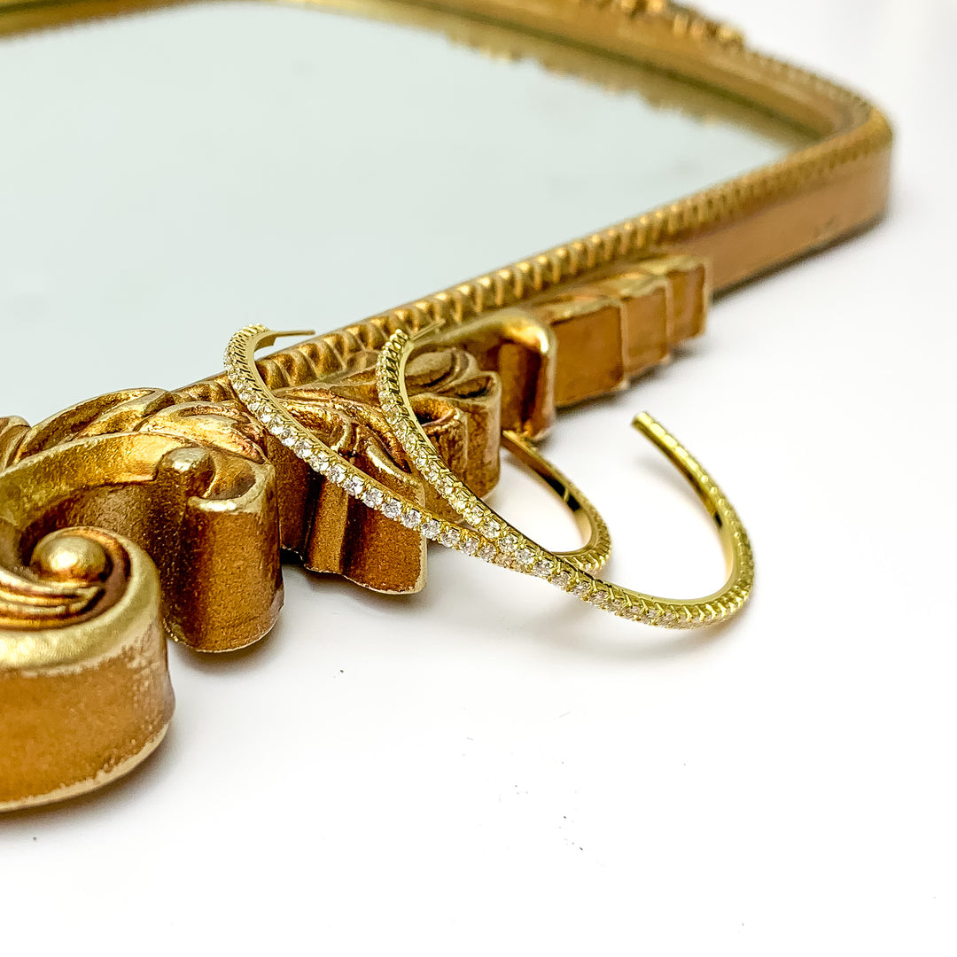 Kinsey Designs | Blaze Hoop Earrings with CZ Crystals - Giddy Up Glamour Boutique