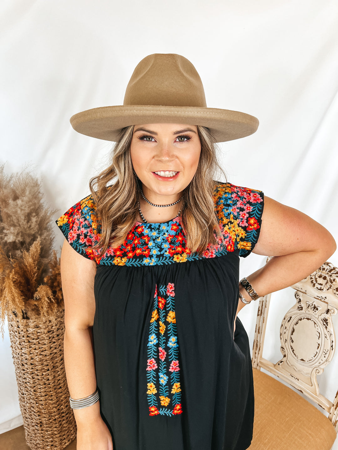 GiGi Pip | Maude Pencil Brim Wool Felt Hat in Tan - Giddy Up Glamour Boutique