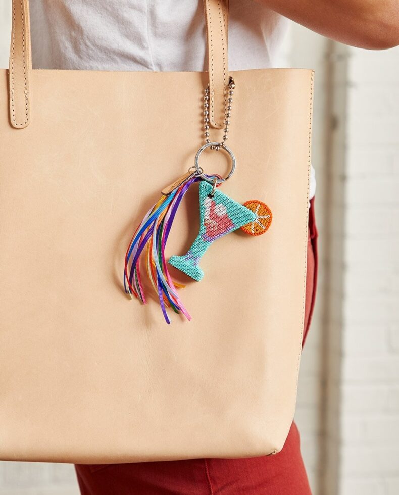 Consuela | Martini Celebration Chaquira Hand Beaded Bag Charm - Giddy Up Glamour Boutique