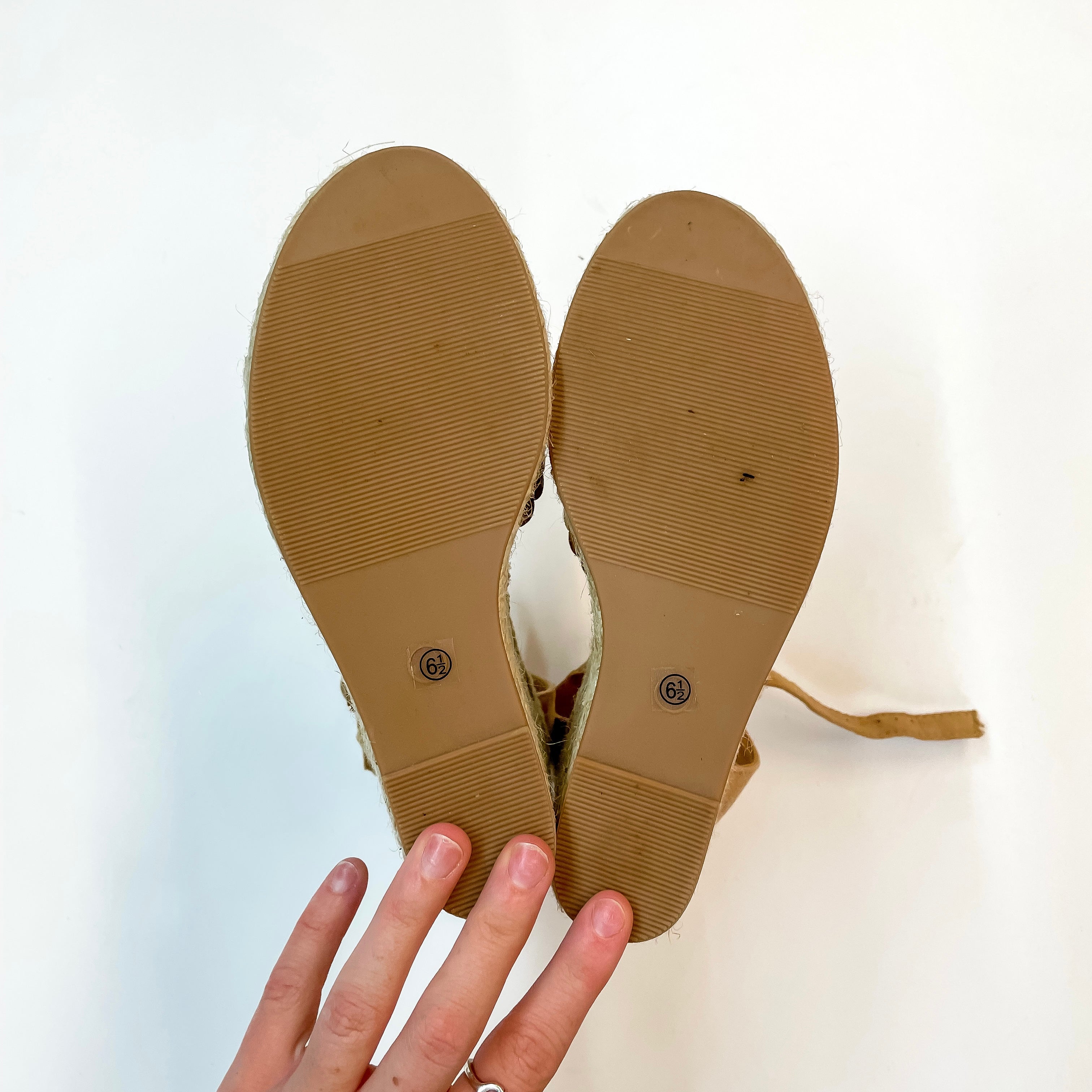 Model Shoe Size 6.5 | Passing through Paradise Espadrille Wedges in Tan - Giddy Up Glamour Boutique