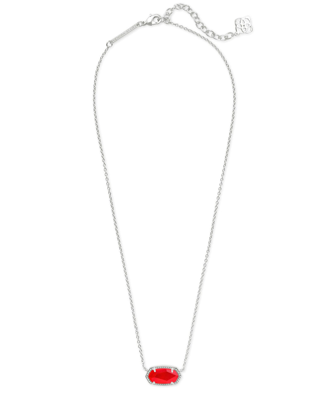 Kendra Scott | Elisa Silver Pendant Necklace in Red Illusion - Giddy Up Glamour Boutique