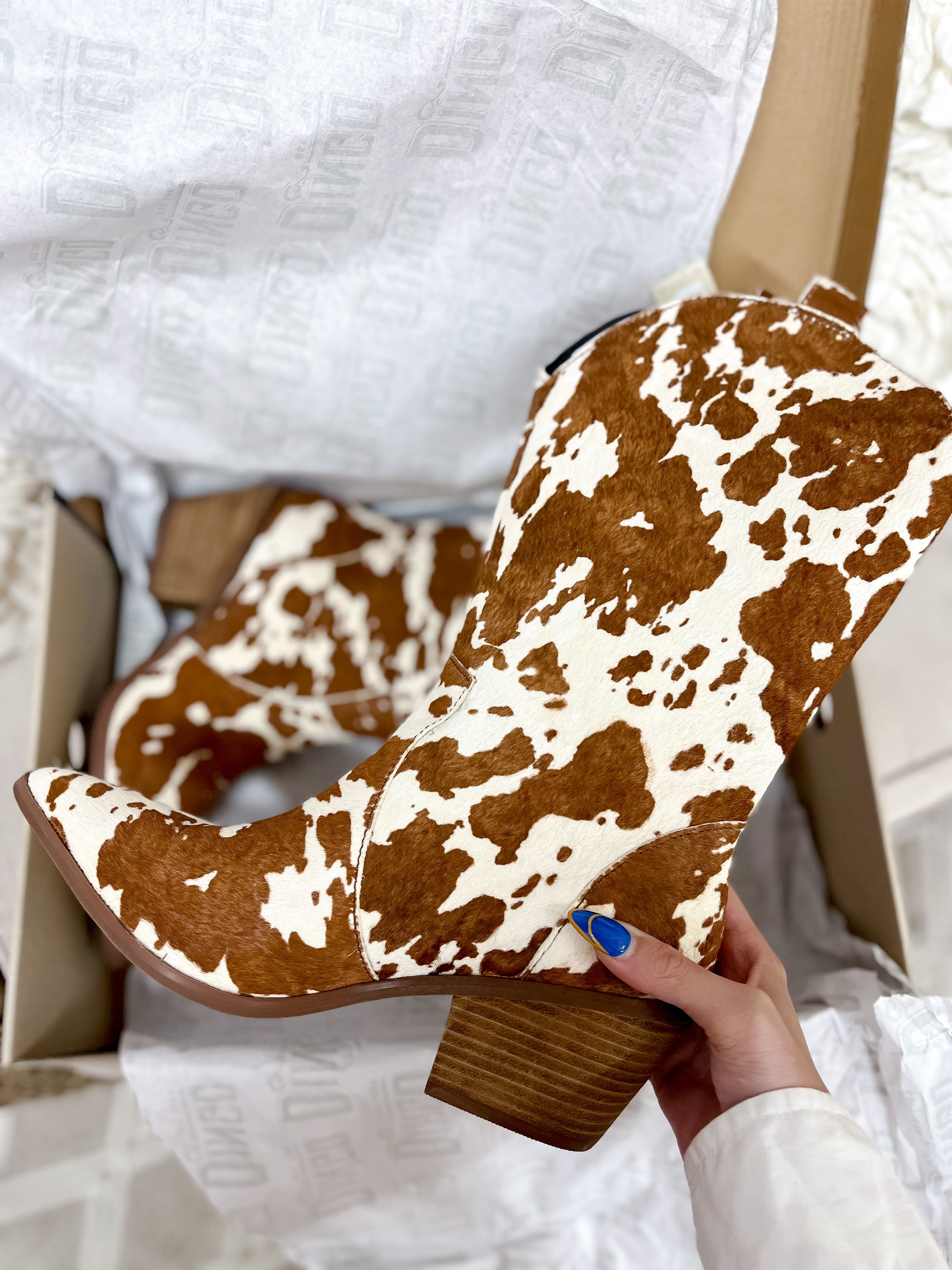 Online Exclusive | Dingo | Live a Little Hair on Hide Cowboy Boot in Brown **PREORDER - Giddy Up Glamour Boutique