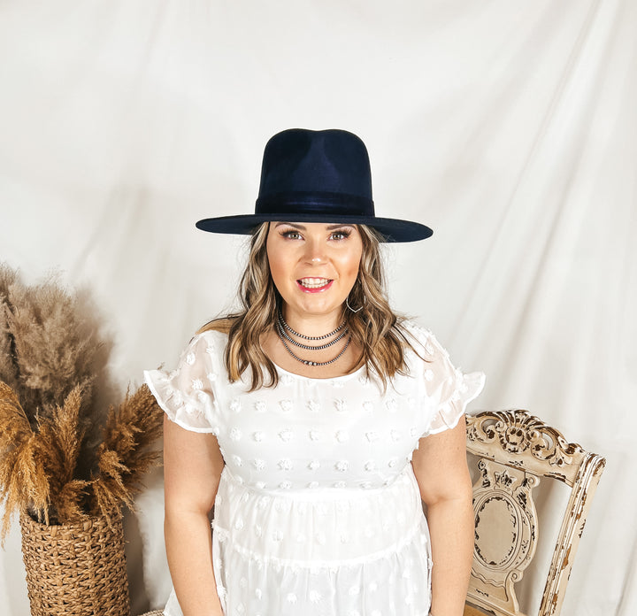GiGi Pip | Miller Rancher Wool Felt Hat with Velvet Band in Navy - Giddy Up Glamour Boutique