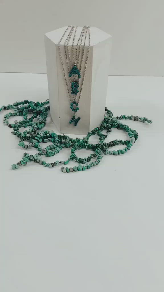 Mini Turquoise Initial Necklaces