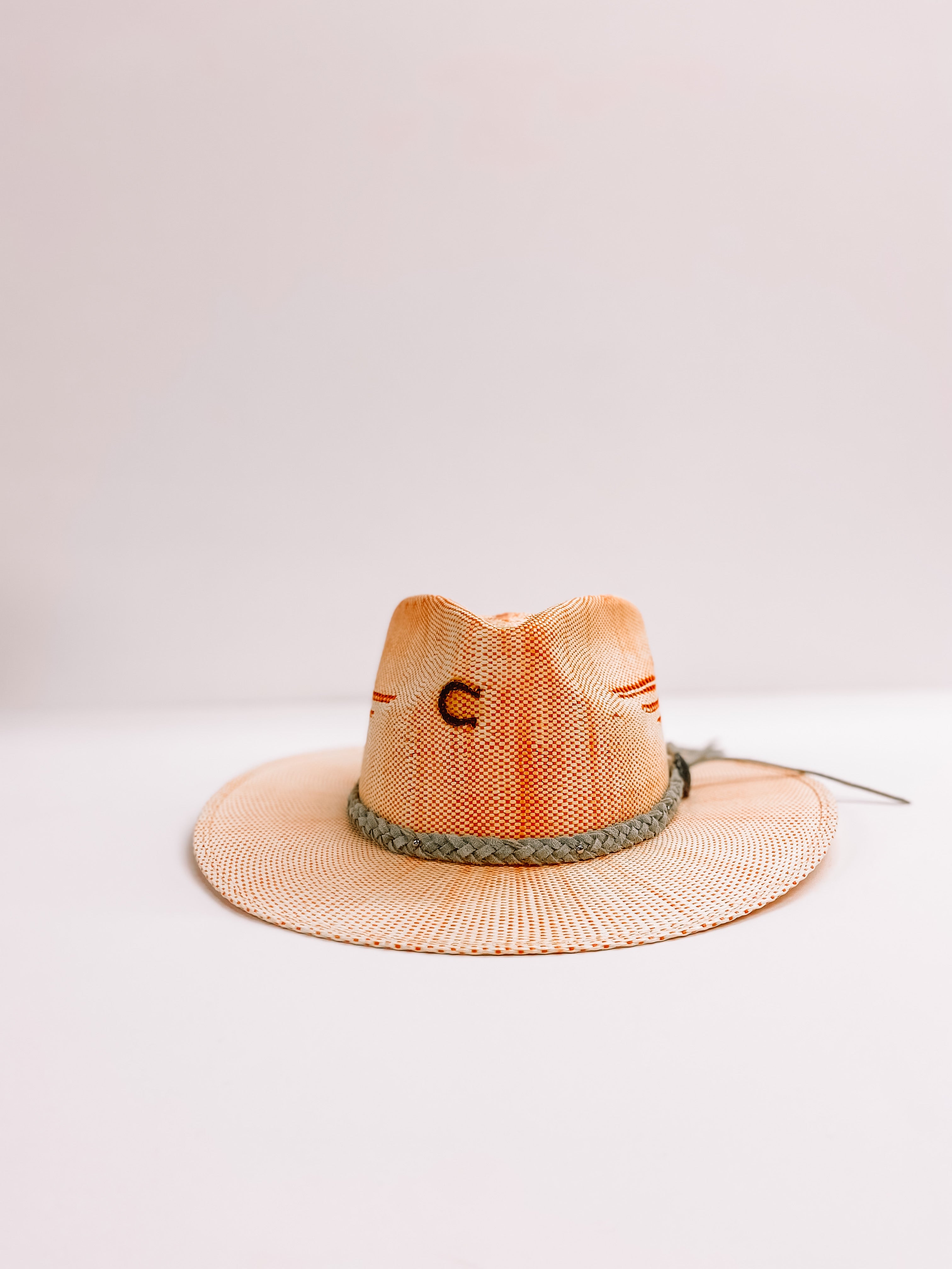 Charlie 1 Horse | Topo Chico Straw Hat with Braided Band and Silver Concho in Natural Coral - Giddy Up Glamour Boutique