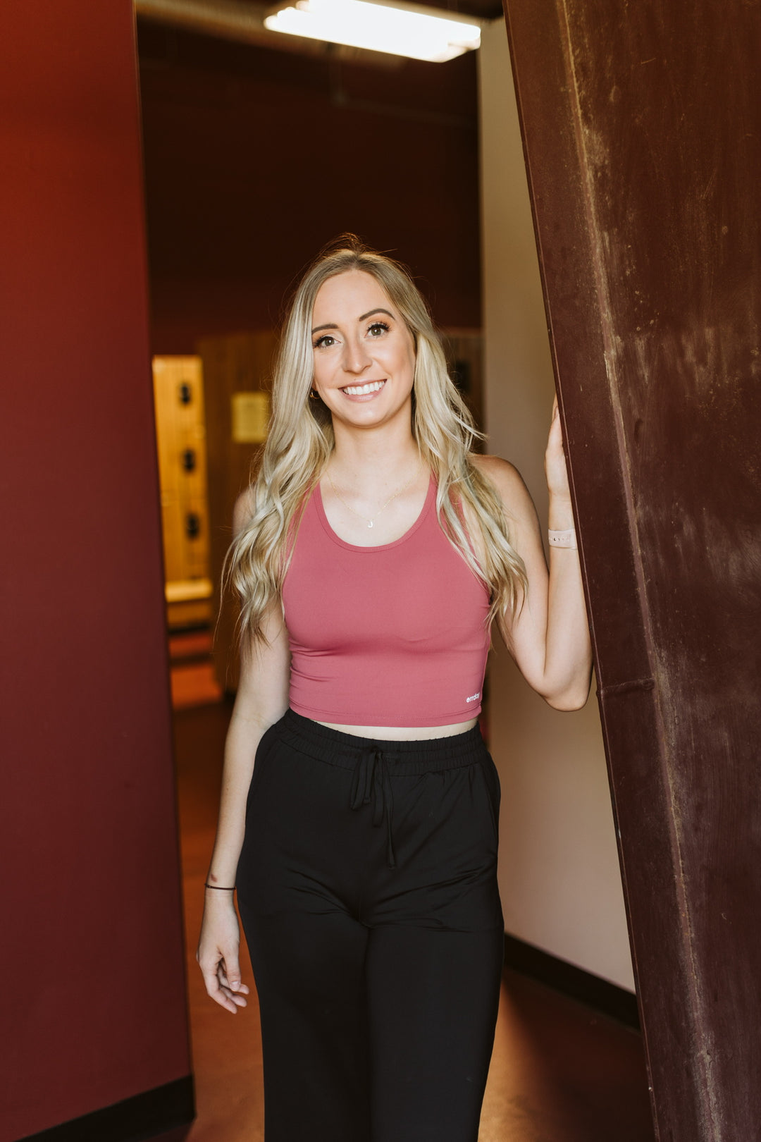 Perfect For Pilates Open Back Tank Top Sports Bra in Marsala Red - Giddy Up Glamour Boutique