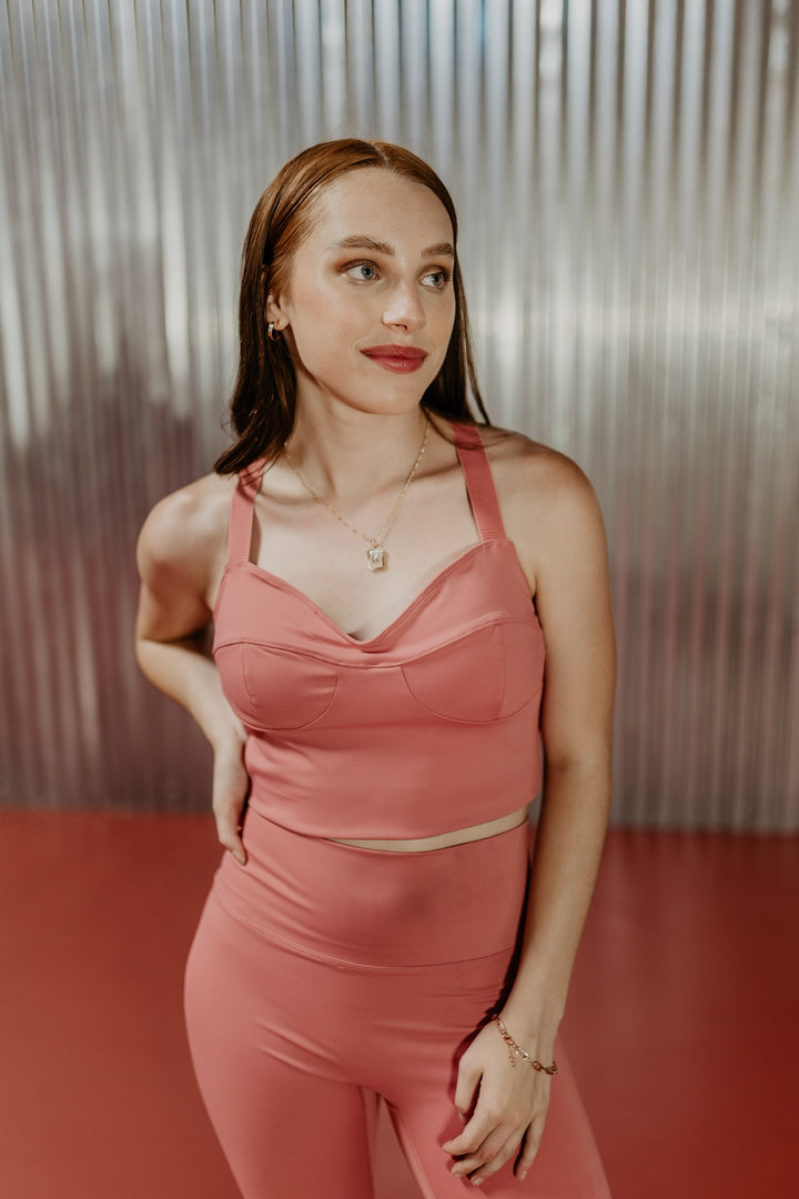Always RXing Adjustable Strap Tank Top Sports Bra in Mauve Pink - Giddy Up Glamour Boutique