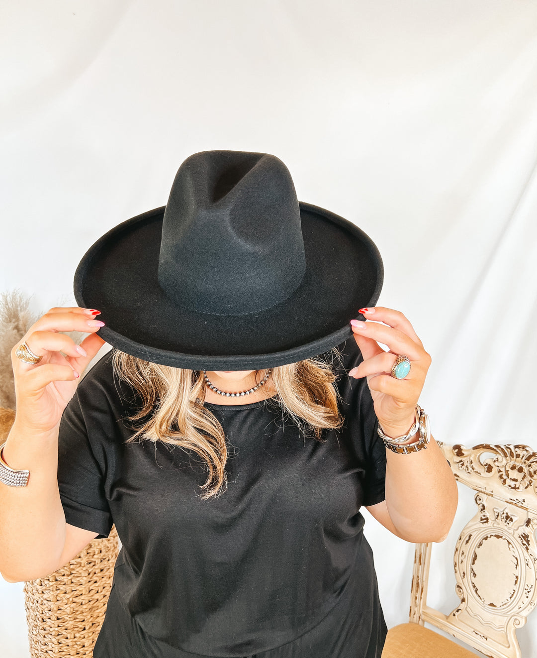 GiGi Pip | Maude Pencil Brim Wool Felt Hat in Black - Giddy Up Glamour Boutique
