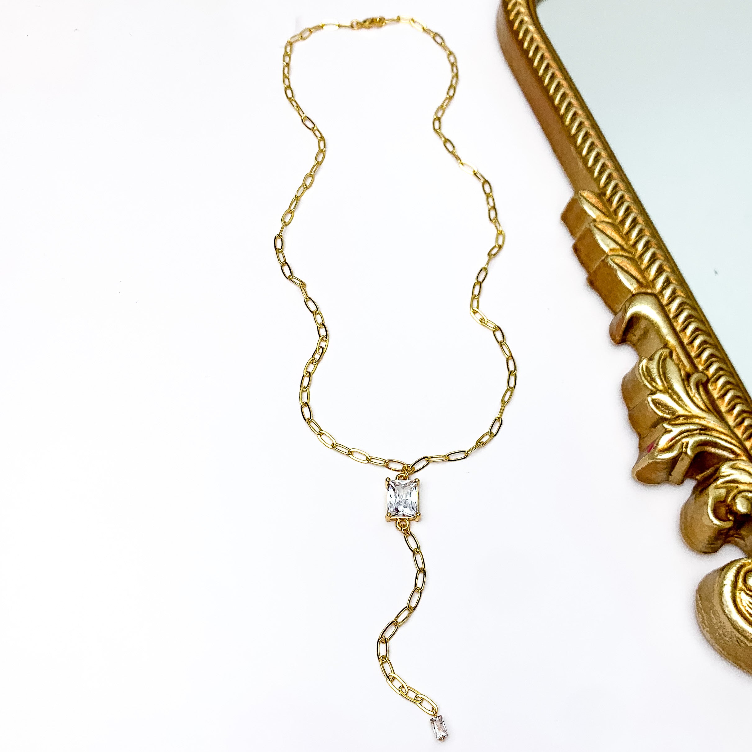Kinsey Designs | Yara Lariat Necklace with CZ Crystal Pendants - Giddy Up Glamour Boutique