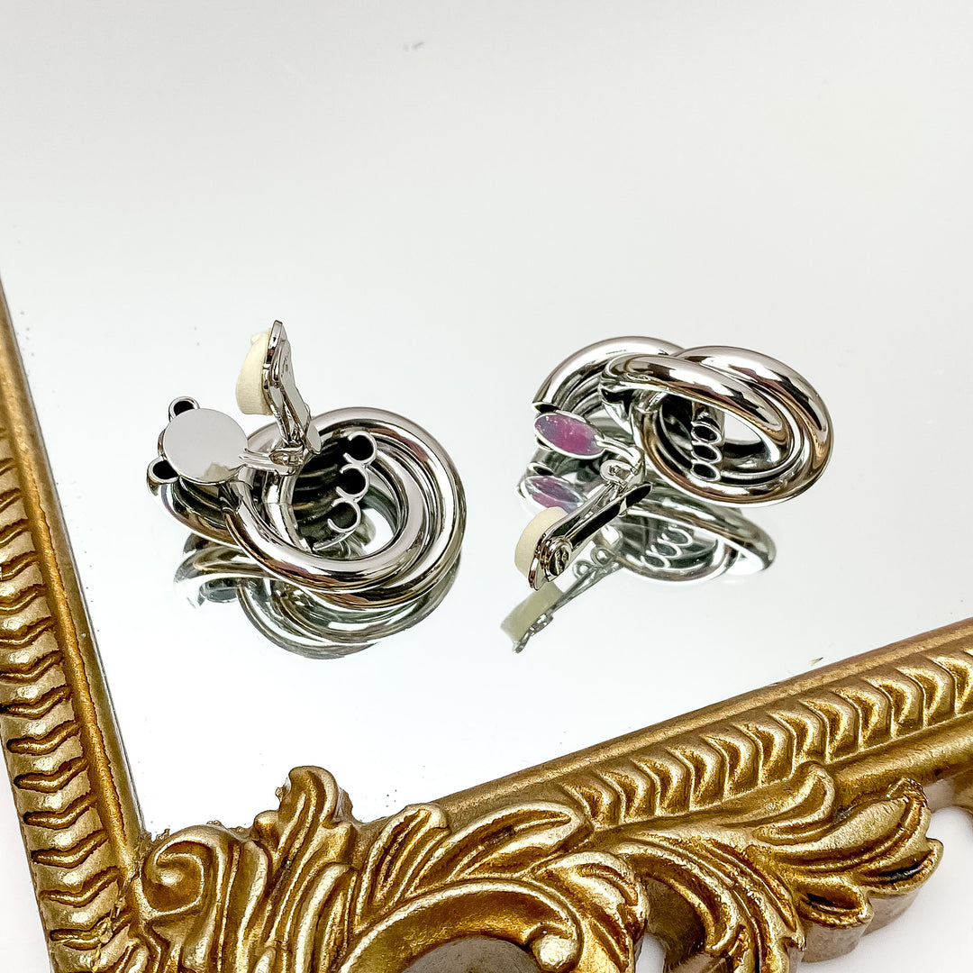 Sorrelli | Babs Clip On Earrings in Palladium Silver Tone - Giddy Up Glamour Boutique