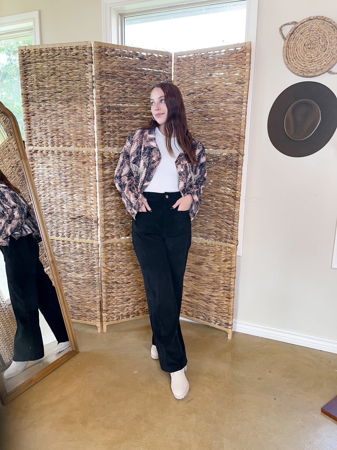 Favorable Day Wide Leg Corduroy Pants in Black - Giddy Up Glamour Boutique