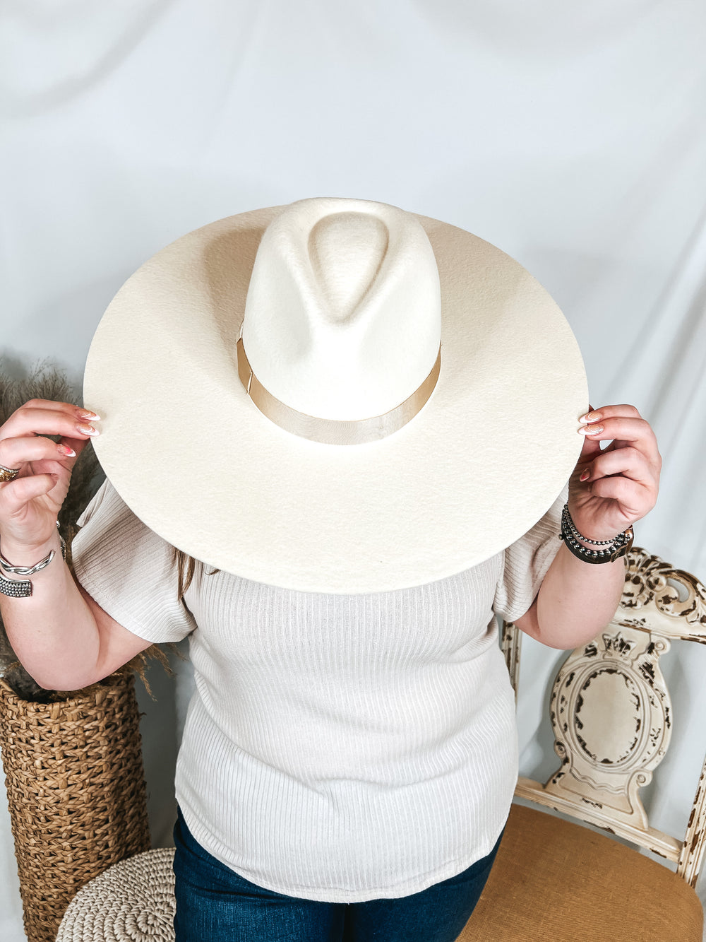 Lack of Color | Montana Wide Brim Wool Felt Hat in Ivory - Giddy Up Glamour Boutique