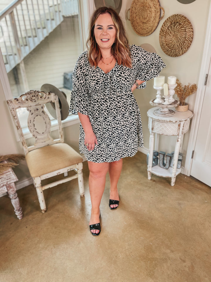 Forever Fierce Dotted Dress with Front Tie in Ivory - Giddy Up Glamour Boutique