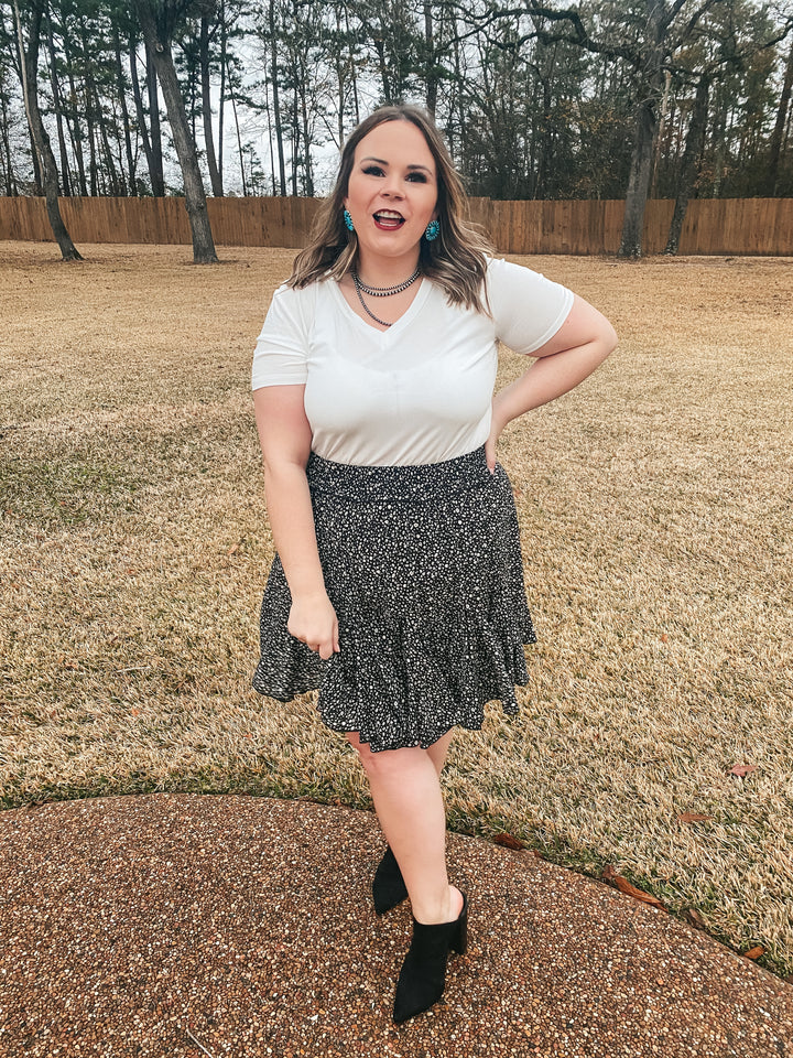 Newest Views Small Leopard Ruffle Skirt in Black - Giddy Up Glamour Boutique