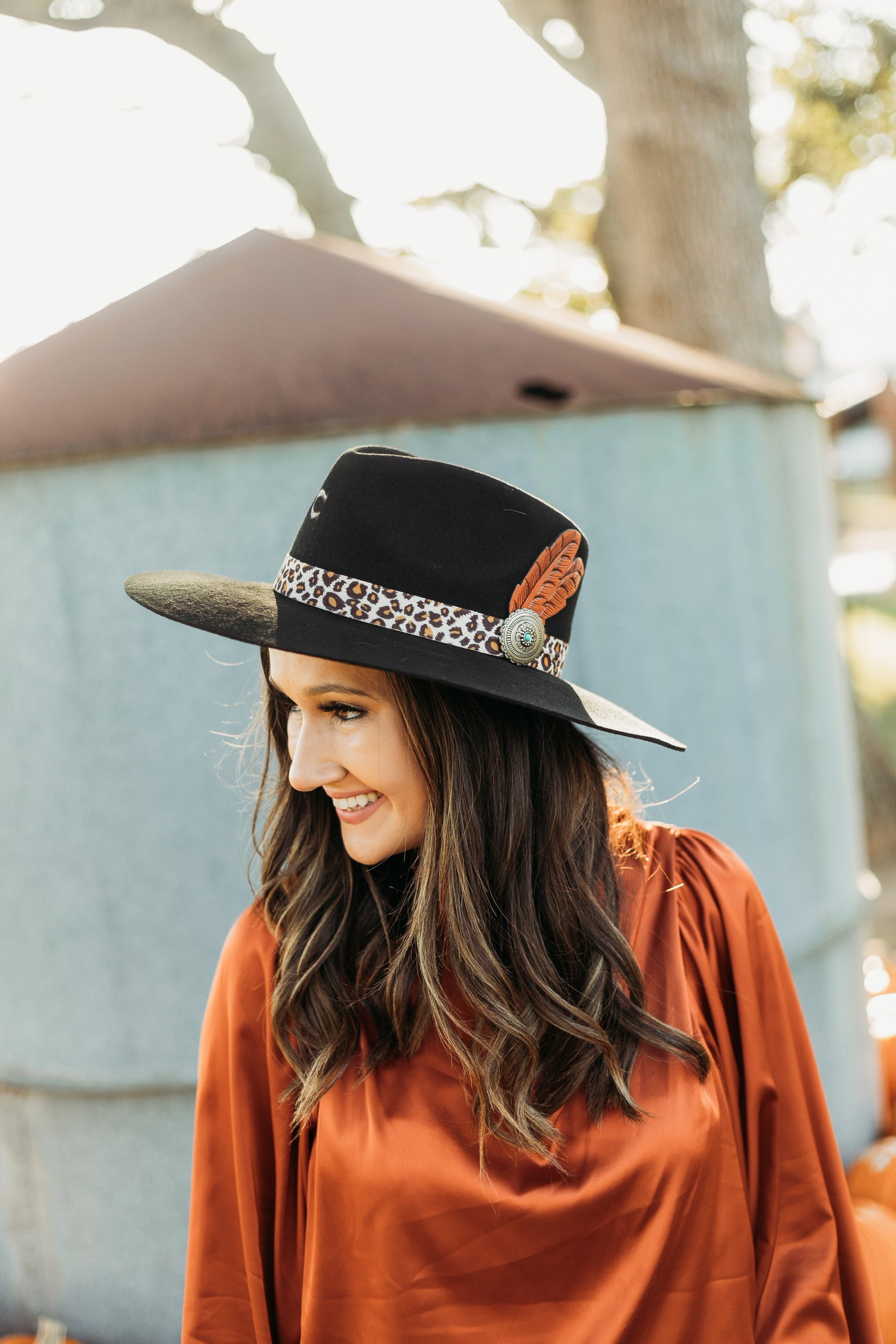 Charlie 1 Horse | Heatseeker Wool Felt Hat with Leopard Band in Black - Giddy Up Glamour Boutique
