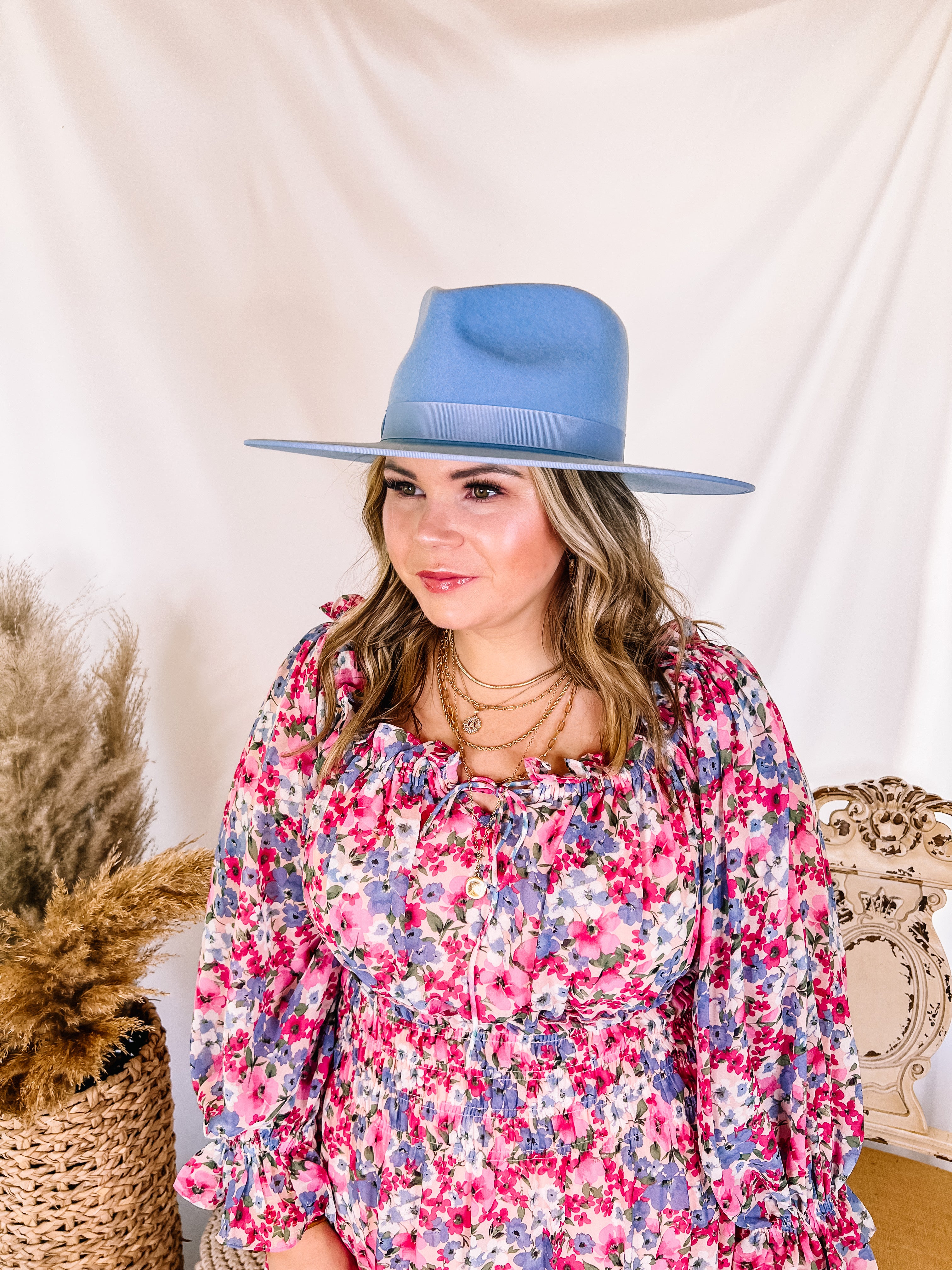 Lack of Color | Capri Rancher Wool Felt Hat in Sky Blue - Giddy Up Glamour Boutique