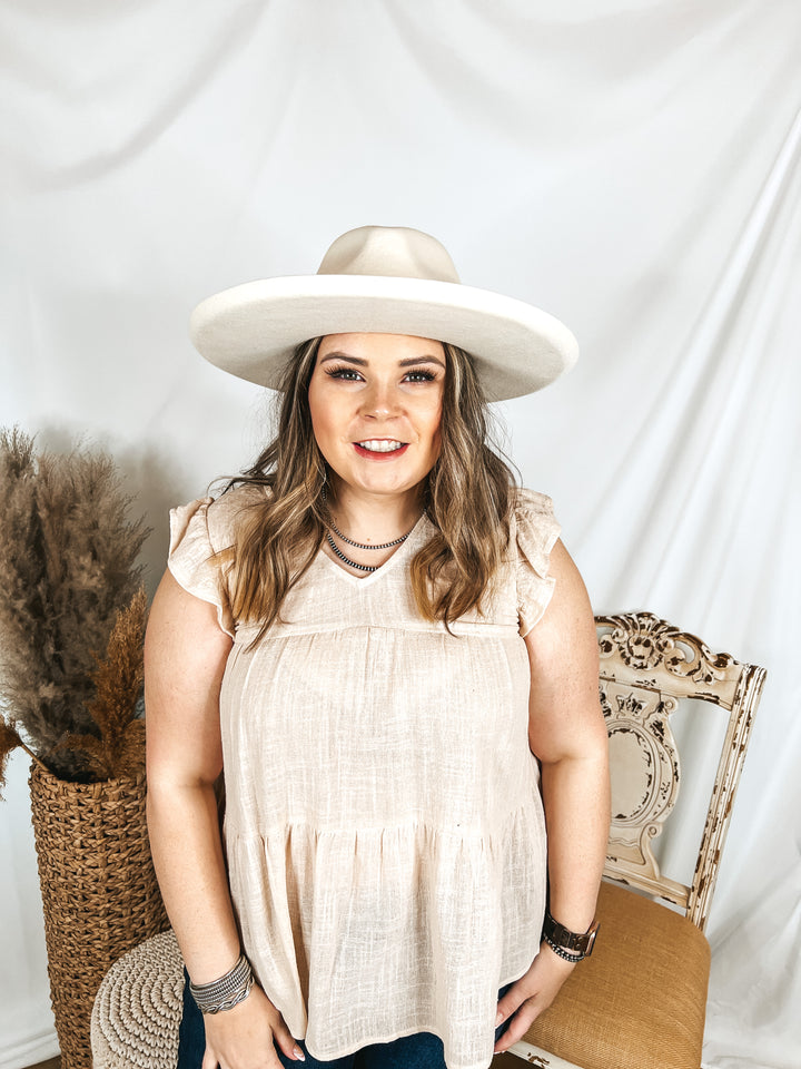 Lack of Color | Melodic Rancher Wool Felt Hat with Flicked Edge in Ivory - Giddy Up Glamour Boutique