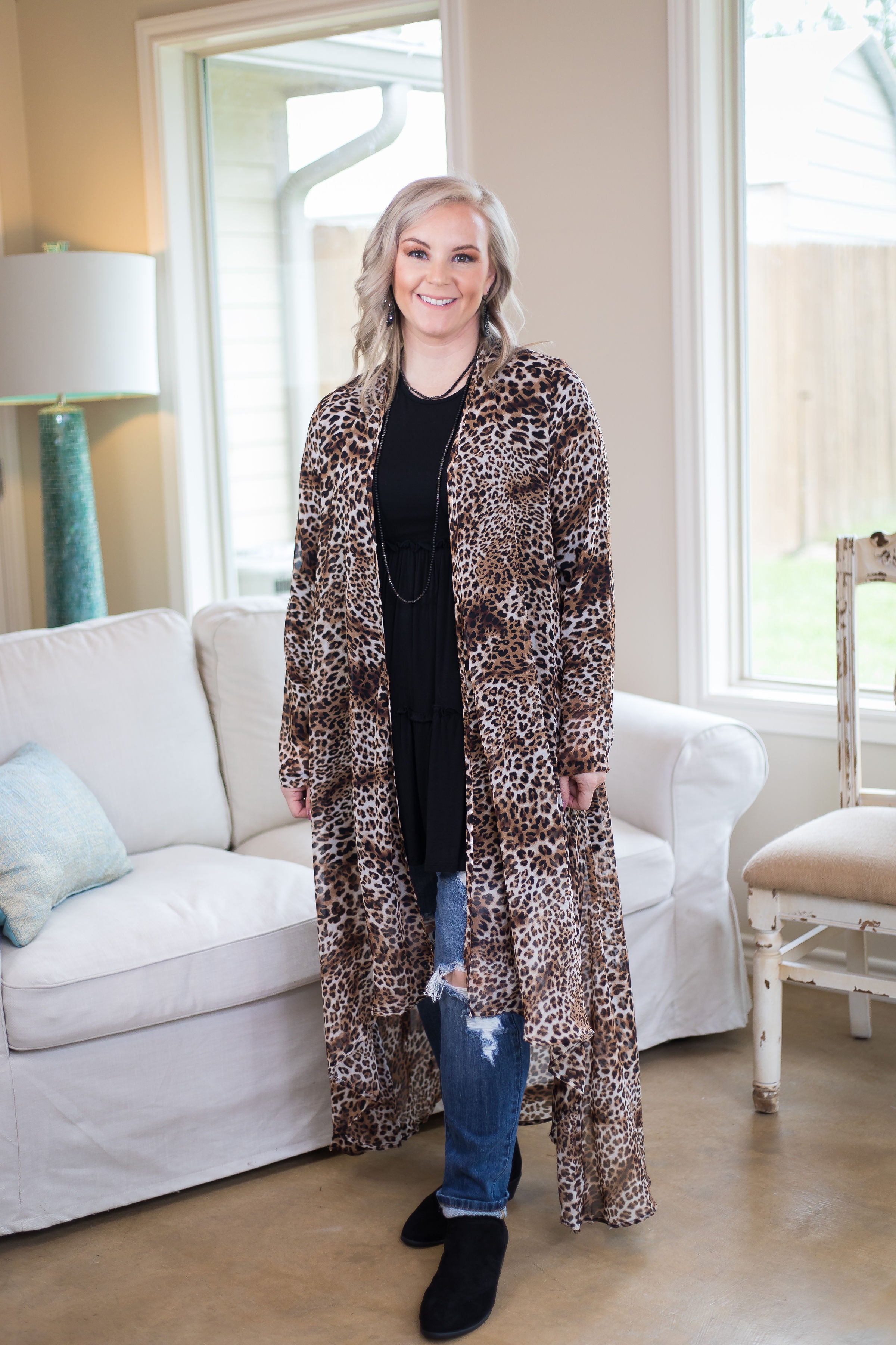 Cheetah Kimonos | Leopard Kimono Sheer Dusters Plus Size