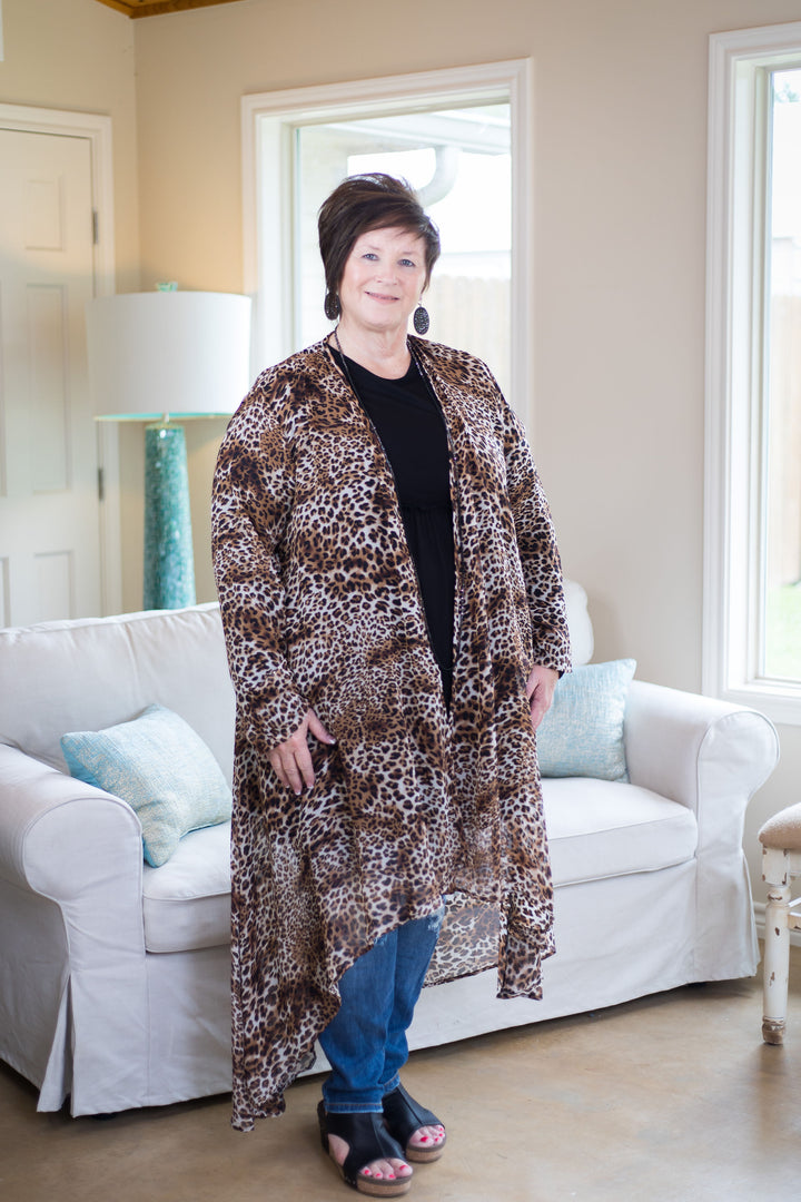 Cheetah Kimonos | Leopard Kimono Sheer Dusters Plus Size