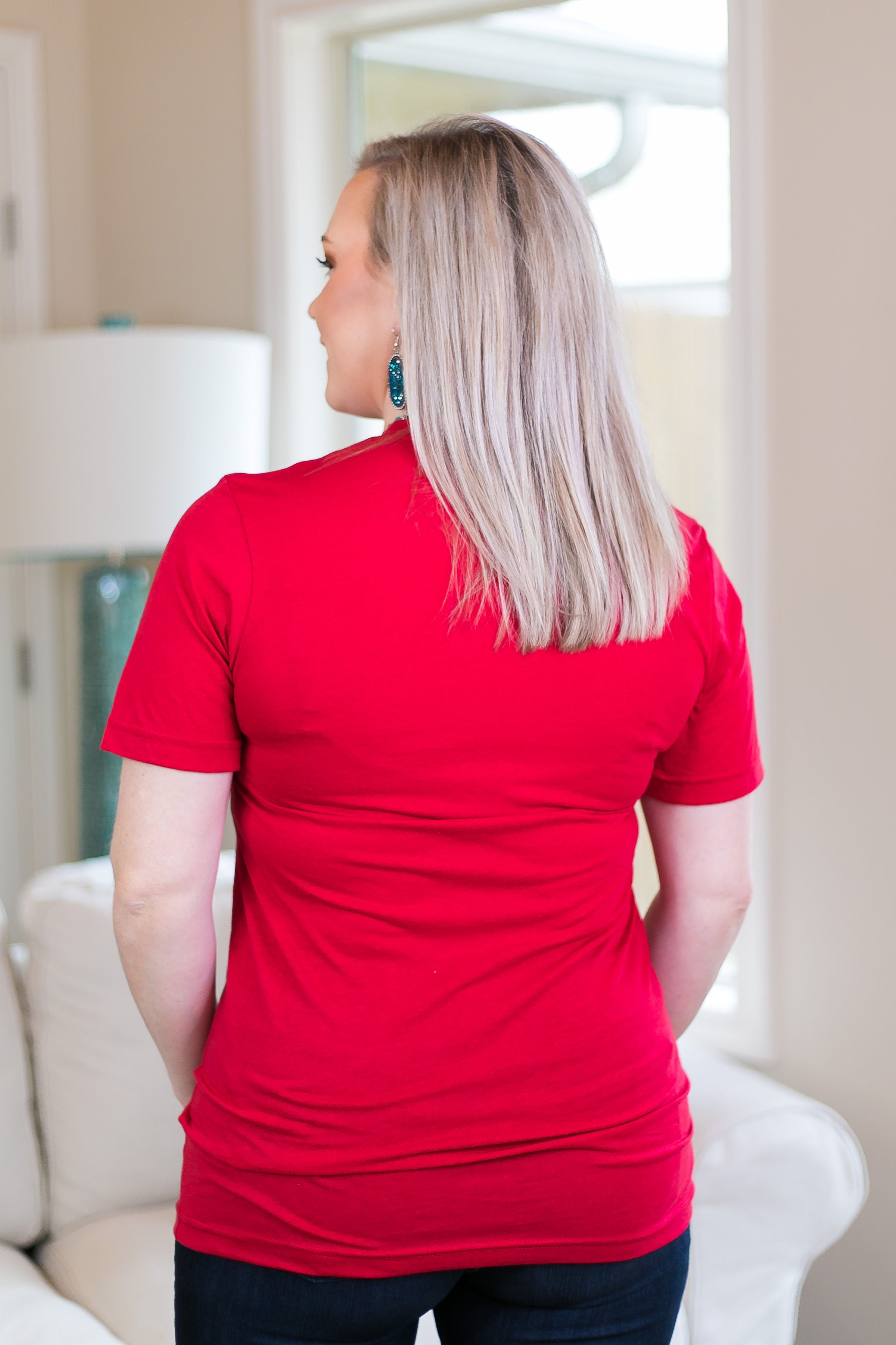 The Wild West Tribal Cactus Tee Shirt in Red - Giddy Up Glamour Boutique