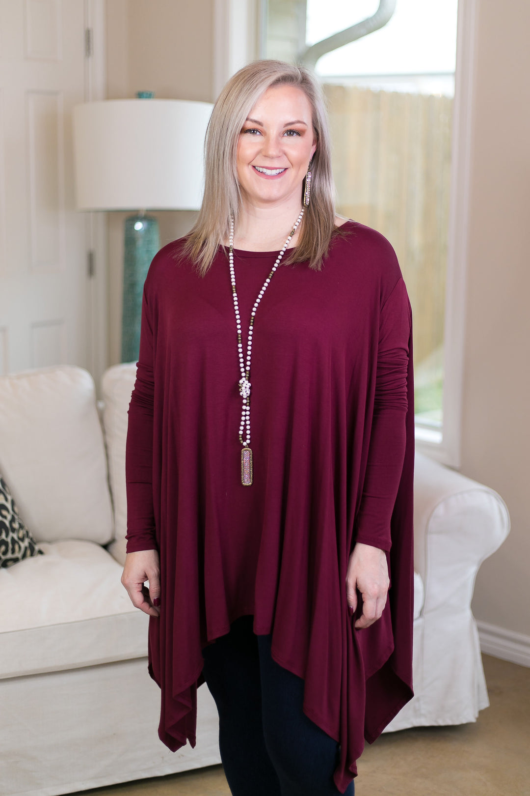 Last Chance S & M | Perfect Getaway Handkerchief Top in Maroon - Giddy Up Glamour Boutique