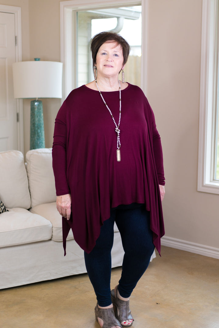 Last Chance S & M | Perfect Getaway Handkerchief Top in Maroon - Giddy Up Glamour Boutique