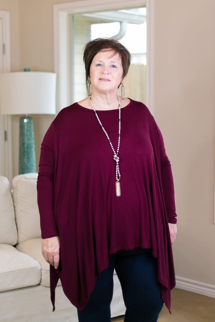 Last Chance S & M | Perfect Getaway Handkerchief Top in Maroon - Giddy Up Glamour Boutique