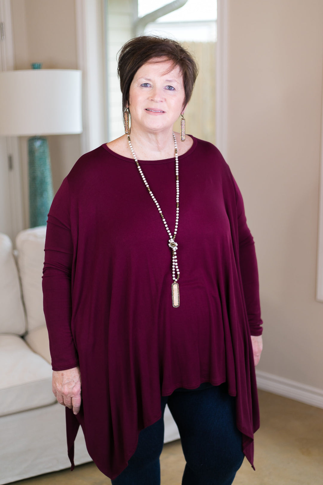 Last Chance S & M | Perfect Getaway Handkerchief Top in Maroon - Giddy Up Glamour Boutique