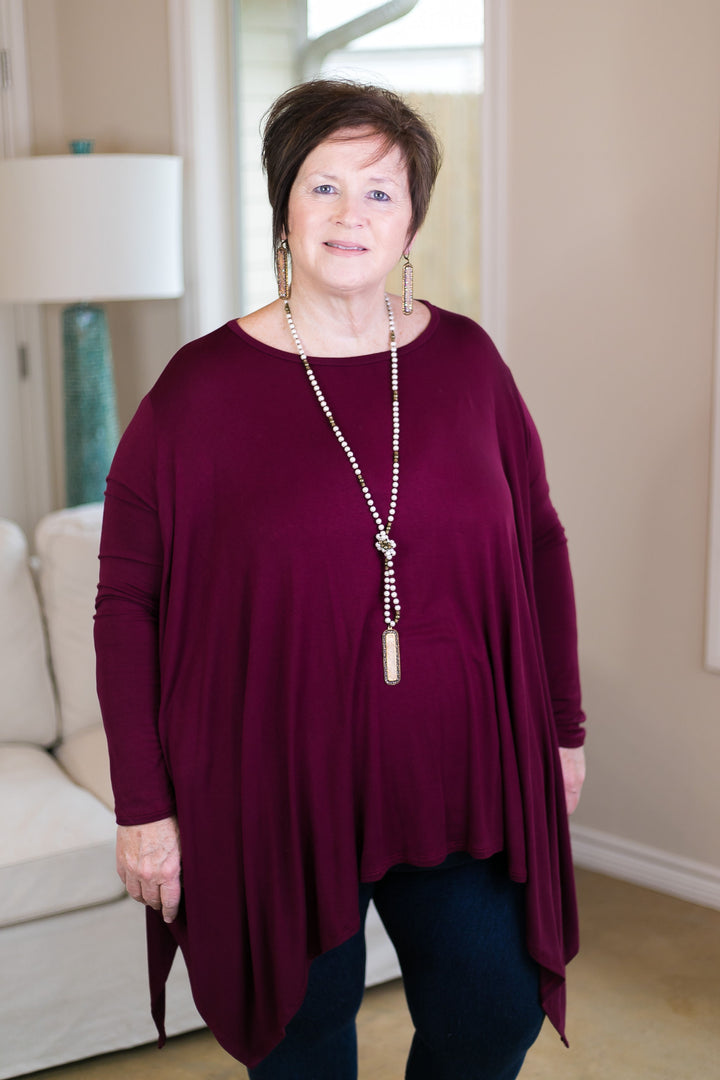 Last Chance S & M | Perfect Getaway Handkerchief Top in Maroon - Giddy Up Glamour Boutique