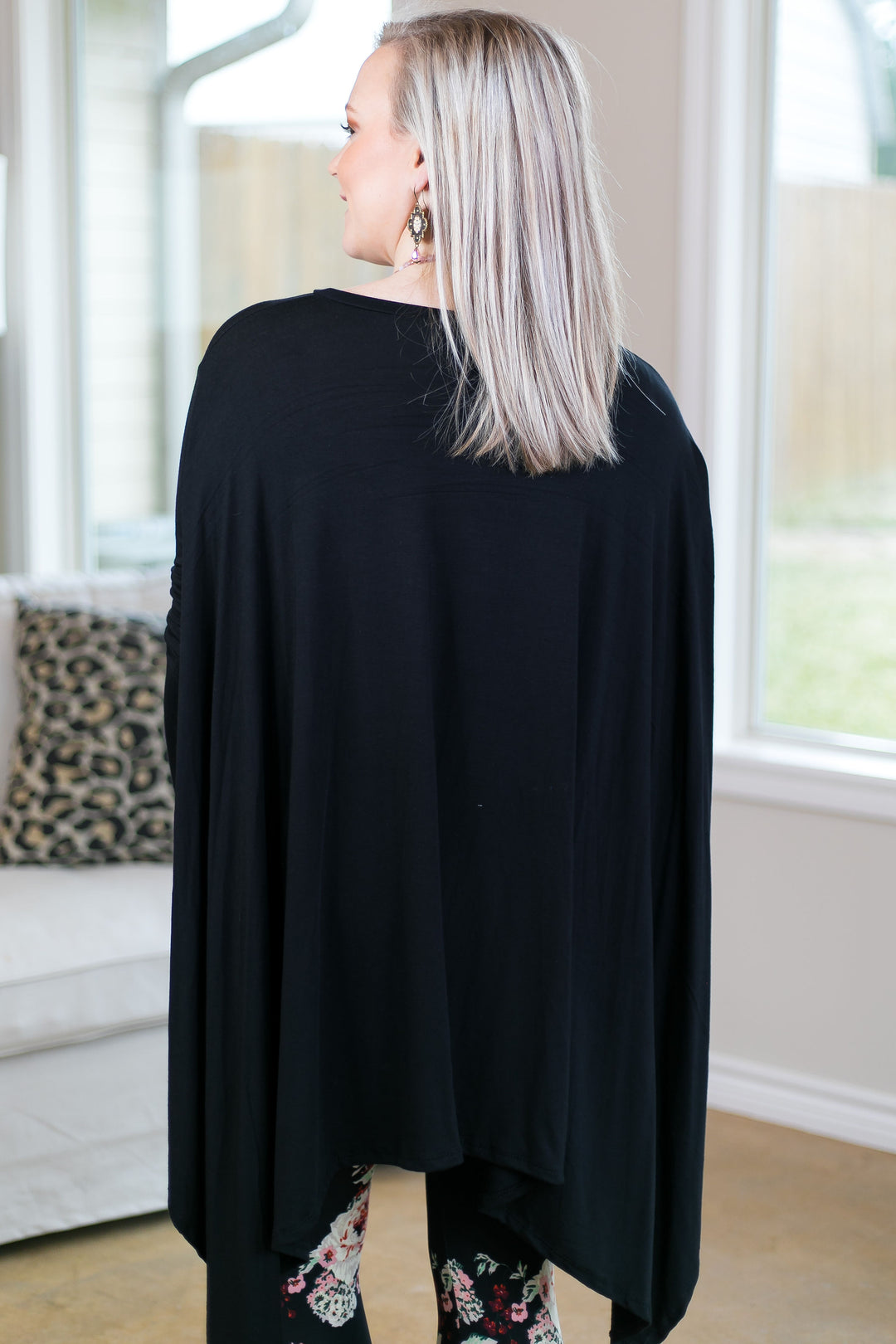 Last Chance Size Small & Med. | Perfect Getaway Handkerchief Top in Black (Oversized) - Giddy Up Glamour Boutique