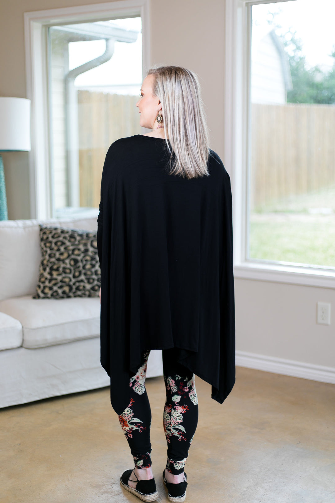 Last Chance Size Small & Med. | Perfect Getaway Handkerchief Top in Black (Oversized) - Giddy Up Glamour Boutique