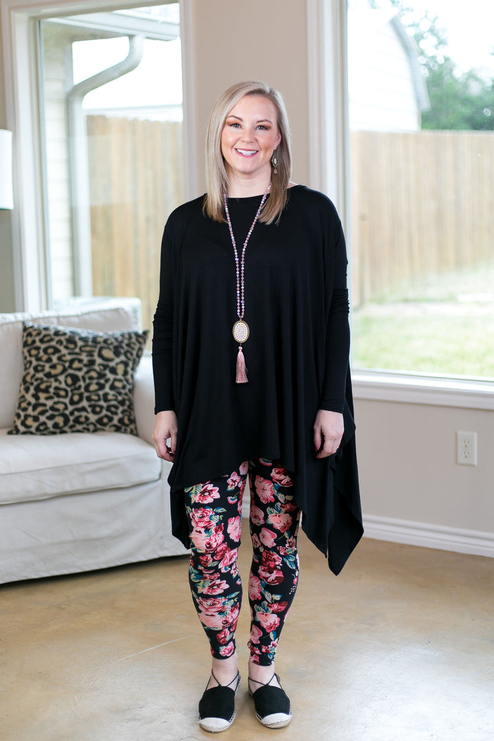 This Is The Life Floral Print Leggings in Pink - Giddy Up Glamour Boutique