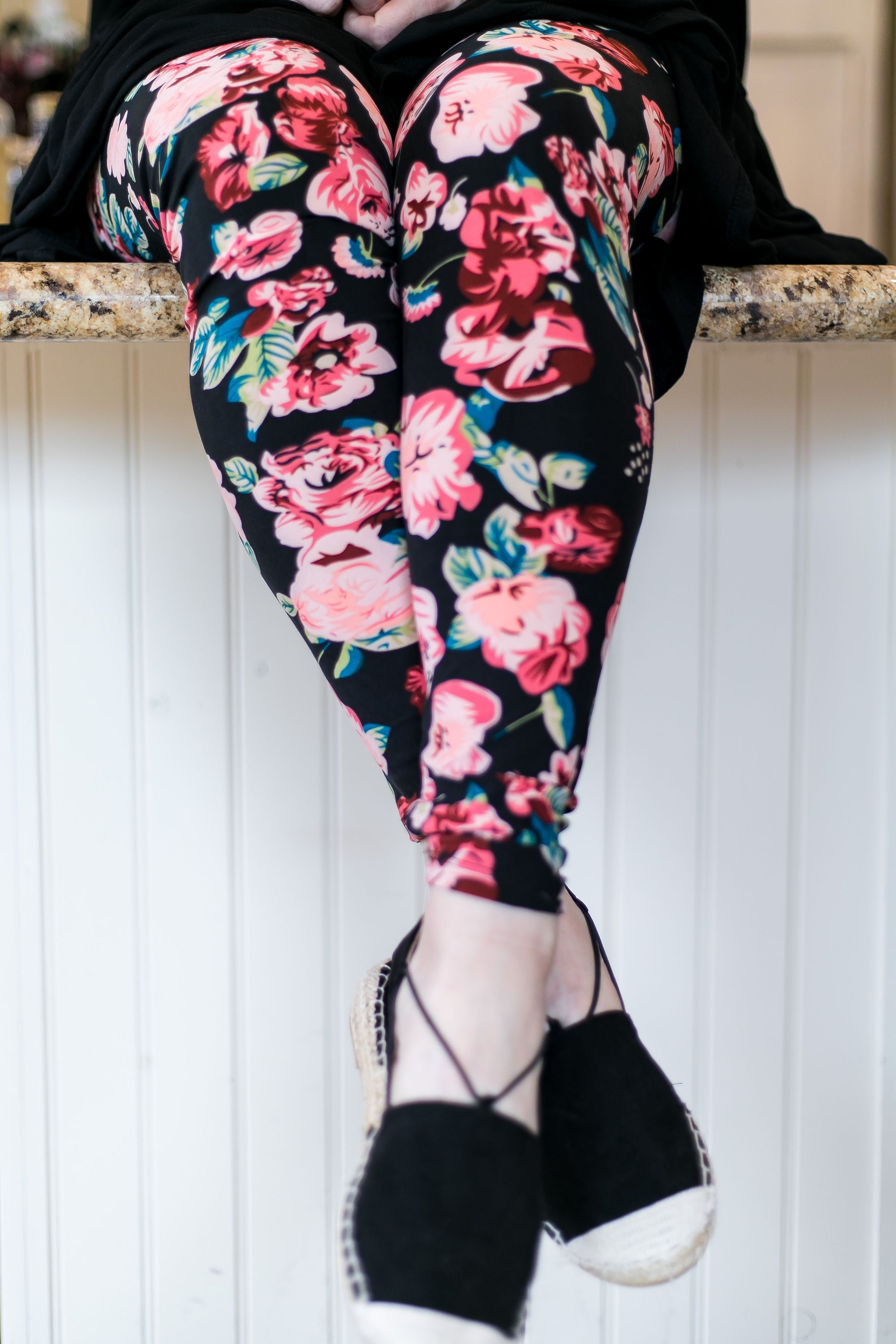 This Is The Life Floral Print Leggings in Pink - Giddy Up Glamour Boutique