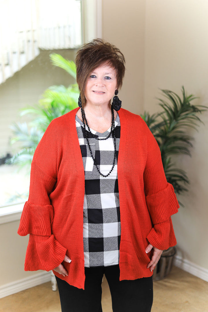 Last Chance Size Small & Medium | Just Right Short Sleeve Buffalo Plaid Print Pocket Tee in White - Giddy Up Glamour Boutique