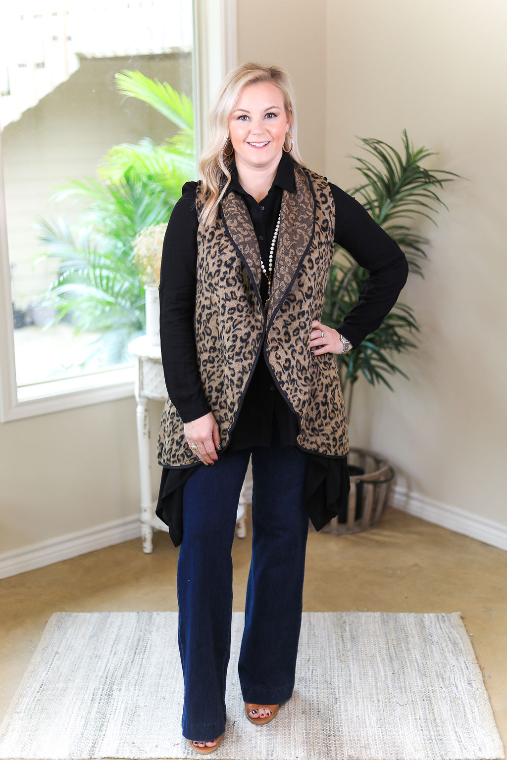 Last Chance Size Small & Medium | Right Impression Linen Button Up Handkerchief Tunic in Black - Giddy Up Glamour Boutique