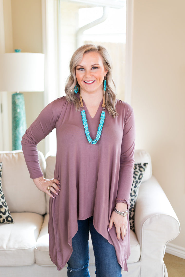 Last Chance Small & Medium | These Days Handkerchief Tunic in Mocha - Giddy Up Glamour Boutique