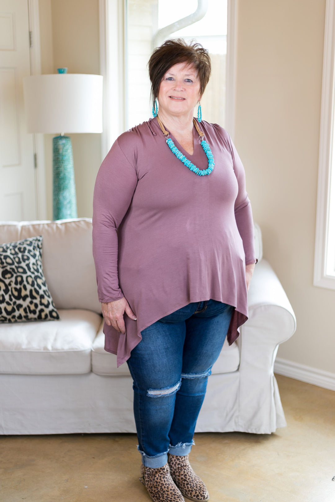 Last Chance Small & Medium | These Days Handkerchief Tunic in Mocha - Giddy Up Glamour Boutique