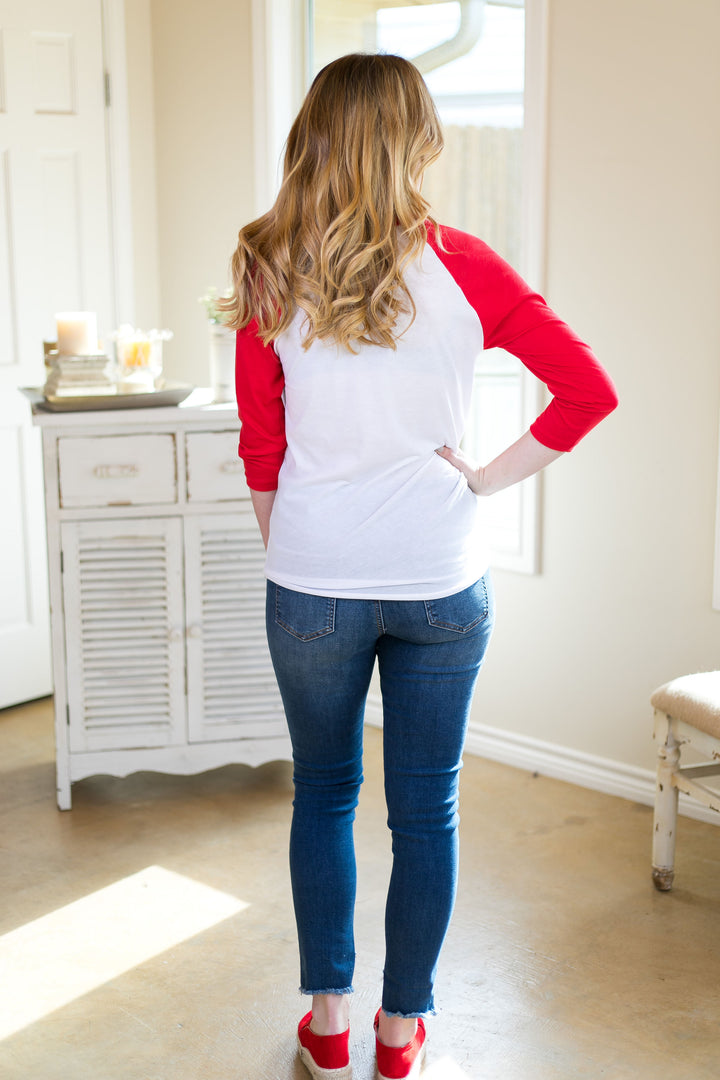 Last Chance Size XS & Small | Cheetah Love Cupid Baseball Tee in Red - Giddy Up Glamour Boutique